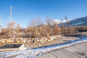 View of yard featuring a mountain view