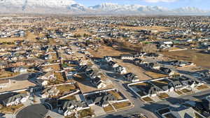 Bird's eye view featuring a mountain view