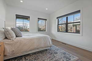 Bedroom featuring wood-type flooring