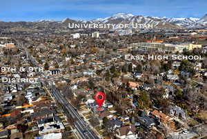 Bird's eye view featuring a mountain view