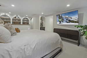 View of carpeted bedroom