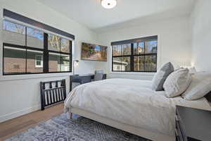 Bedroom featuring wood-type flooring