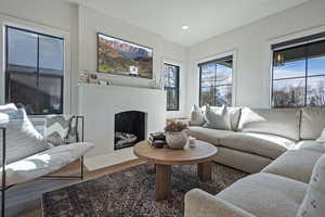 Living room featuring hardwood / wood-style floors