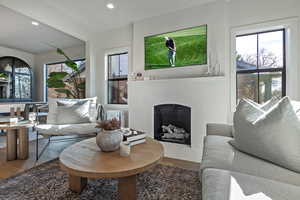 Living room featuring hardwood / wood-style floors