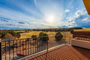 Balcony with a rural view