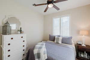 Bedroom featuring ceiling fan