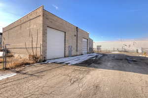 Garage with central AC unit