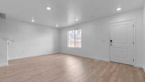 Interior space featuring light wood-type flooring