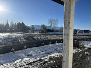 Exterior space featuring a mountain view