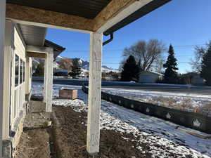 View of snow covered patio