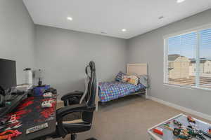 View of carpeted bedroom