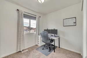 Bedroom/Office with carpet floors