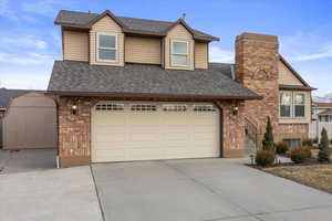 View of front facade with a garage