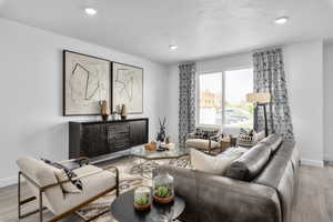 Living room featuring light hardwood / wood-style floors