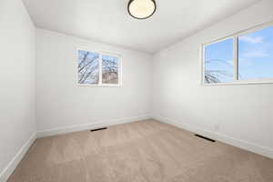 View of carpeted spare room