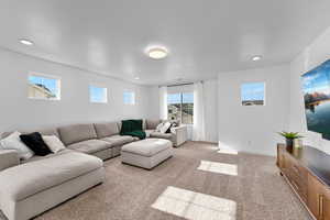 View of carpeted living room