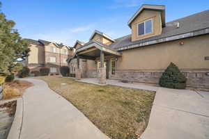 Exterior space with a lawn