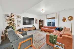 View of carpeted living room