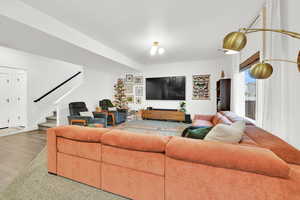 Living room featuring wood-type flooring