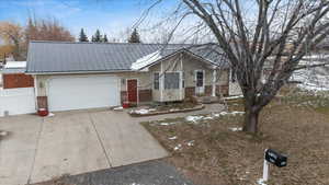 View of front of house with a garage