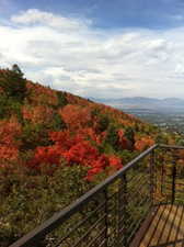 Balcony with a mountain view