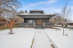 View of front of property featuring french doors