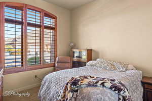 Bedroom featuring carpet