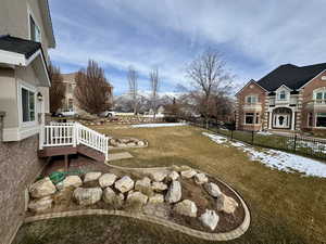 View of yard featuring a mountain view