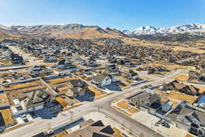 Aerial view featuring a mountain view