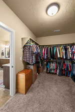 Walk in closet featuring carpet flooring