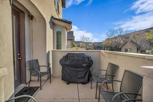 Balcony with a grill