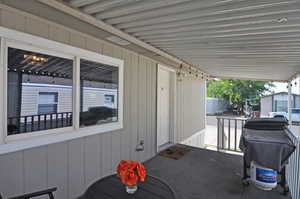 View of patio with grilling area