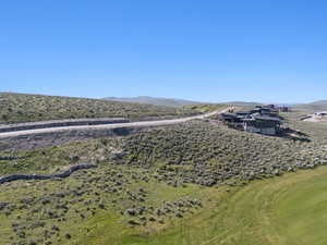 View of yard with a mountain view