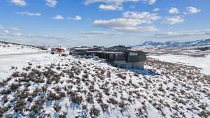 Exterior space featuring a mountain view