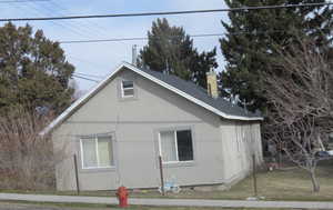 View of home's exterior with a lawn