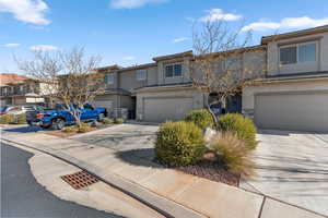 View of front of home with a garage