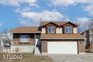 View of front of house with a garage