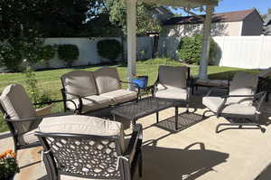 View of patio featuring an outdoor living space