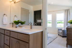 Bathroom featuring vanity