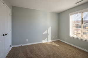 View of carpeted spare room