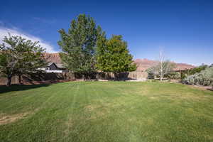 View of yard with a mountain view