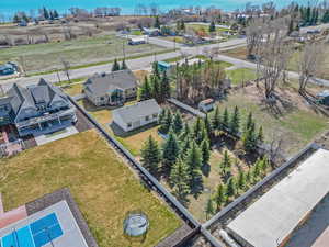 Aerial view with a residential view