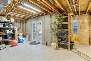 Basement with french doors