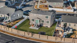 Birds eye view of property - IMMACULATE landscaping!  In ground trampoline