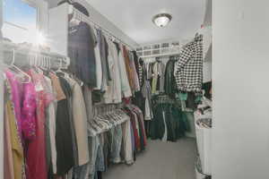 Spacious closet with linen closet inside