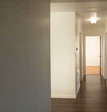 Hallway with attractive laminate flooring
