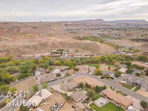 Drone / aerial view with a mountain view