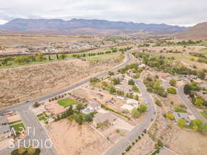 Drone / aerial view with a mountain view