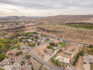 Drone / aerial view with a mountain view