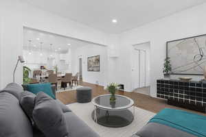 Living room featuring hardwood / wood-style floors